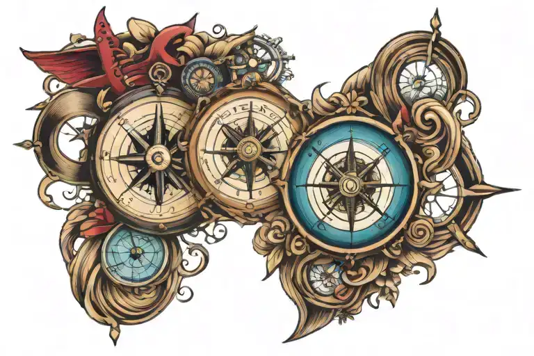 Cruise Ship Ocean Nautical Compass