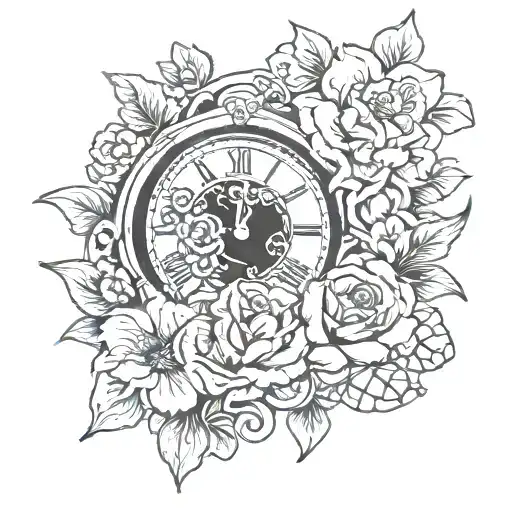 Floral Broken Clock