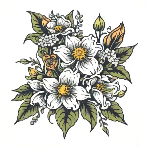 March May August September Birth Flower Bouquet