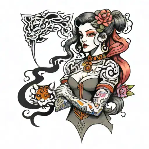 Female Characters Combination Design