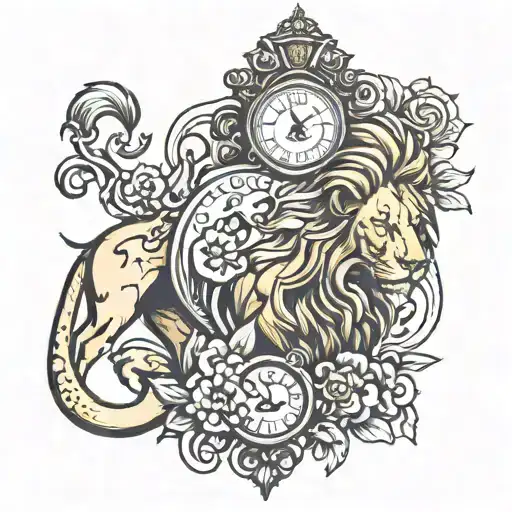 Lion And Clock