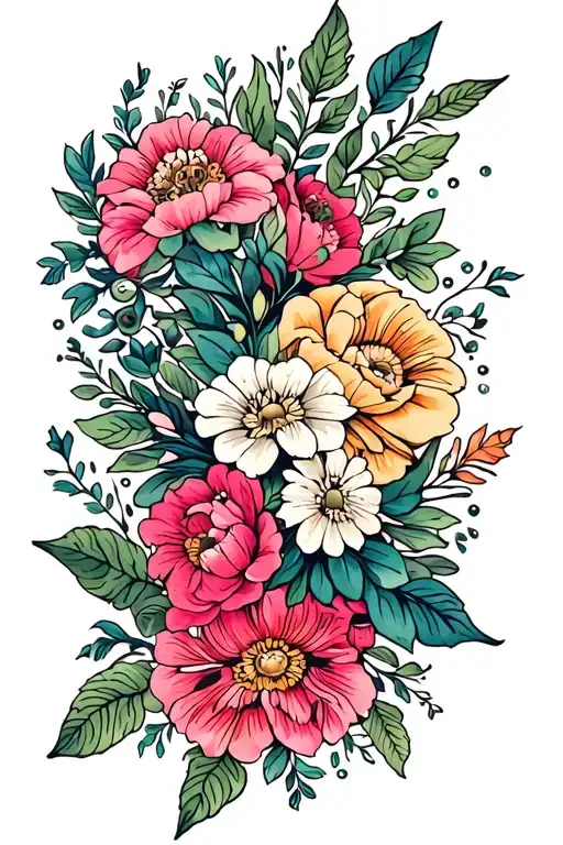 Upper Arm Floral Half Sleeve