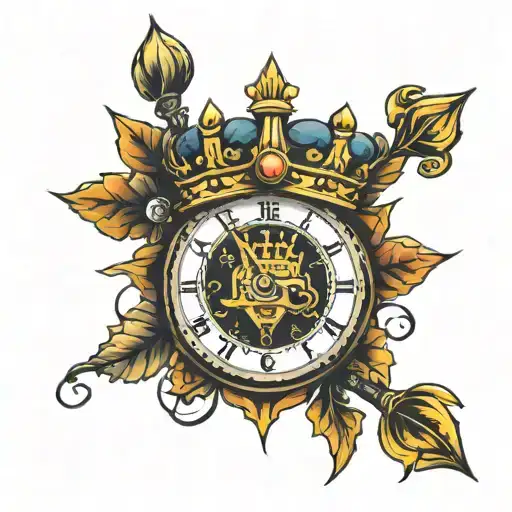 King Crown And Time Clock