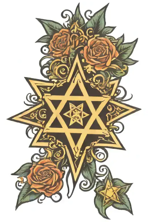 Cool Random Design With A Jewish Star Camouflaged In