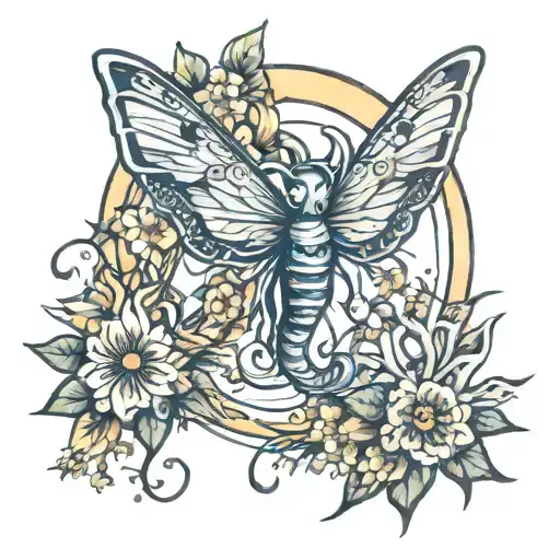 Water Horse Flowers Moth Sun Moon