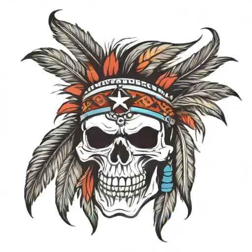 Evil Native American Skull