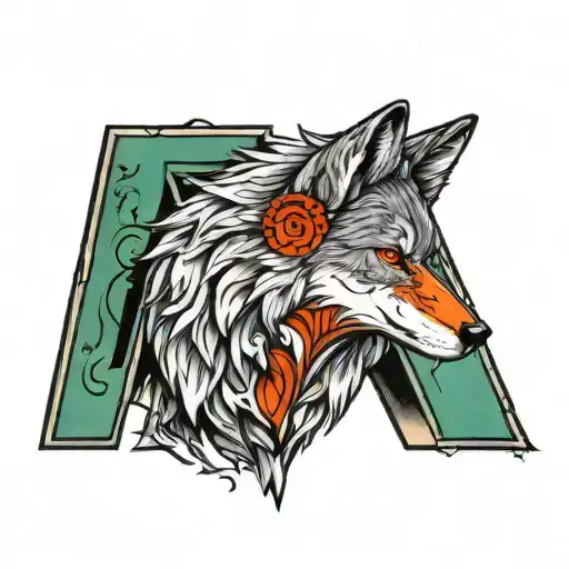 Letter V And Wolf Howling