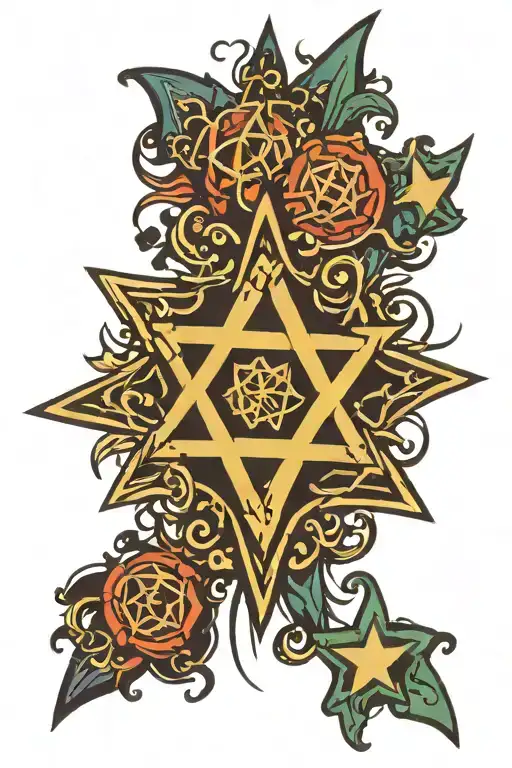 Cool Random Design With A Jewish Star Camouflaged In