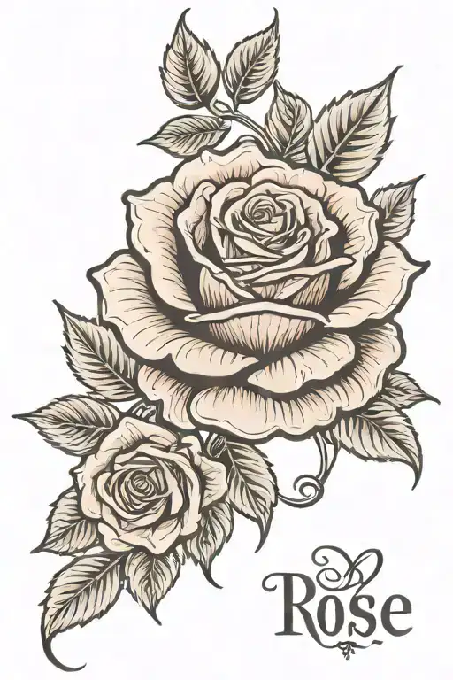 Rose With Name In The Middle