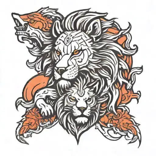 Half Wolf And Half Lion