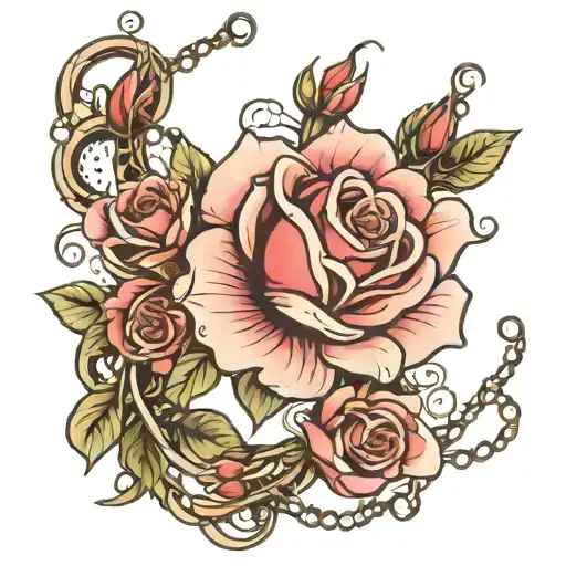 Rose With Beads Intertwined