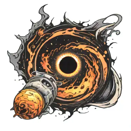 Black Hole In The Middle Of A Galaxy Sucking In A Planet That Is Breaking Apart