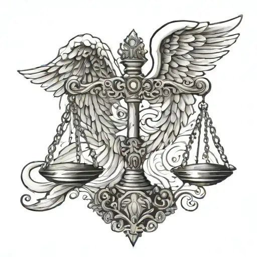 Scales Of Justice With Angel Wings