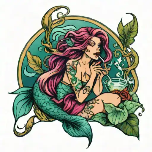 Mermaid Smoking Weed
