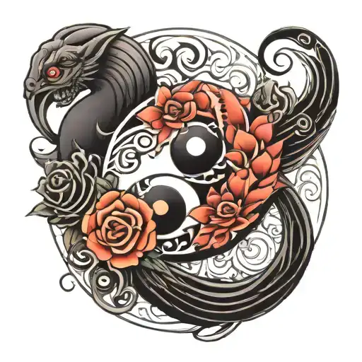 N And Yinyang Symbol