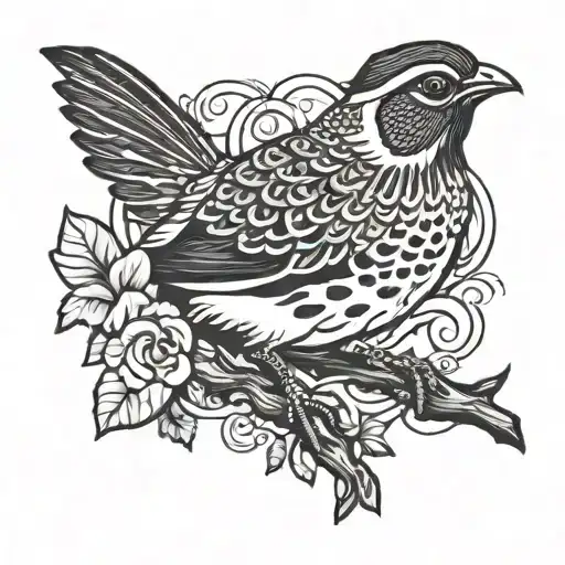 Quail Black And White