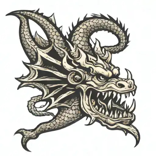 Trident With A Dragon Piercing His Head