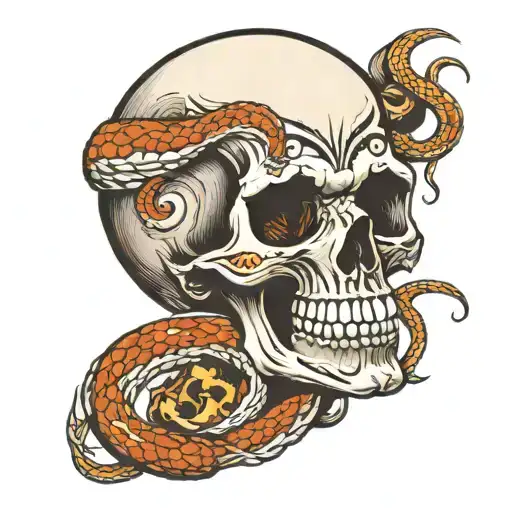 Skull With Snakes