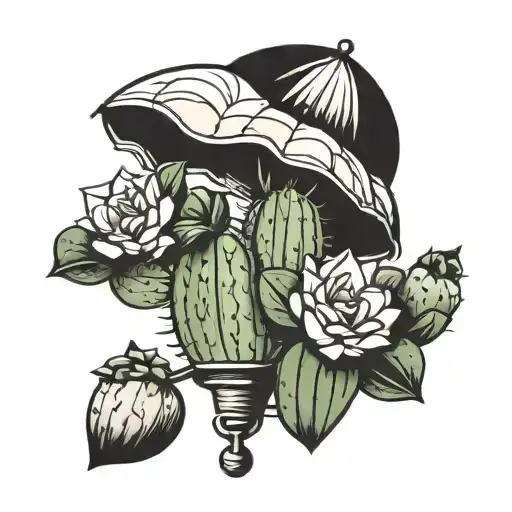 Cactus And Umbrella