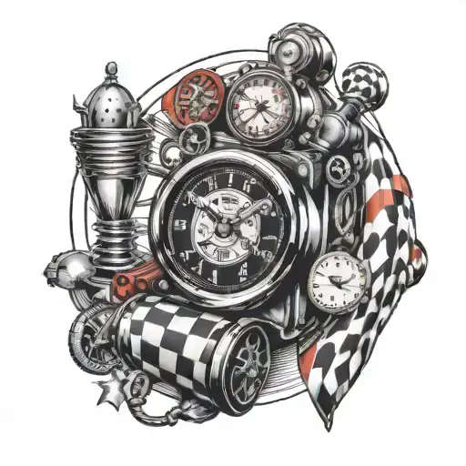 Ferrari F40 Racing Flags Gear Stick And Clock