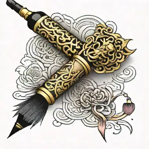 Chinese Pen With A Tassel At The End