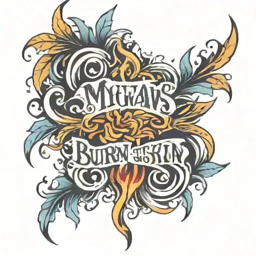 My Flaws Burn Through My Skin Lettering