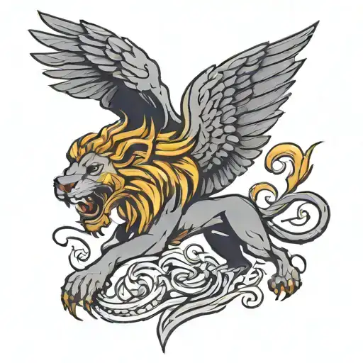 Winged Lion Roaring