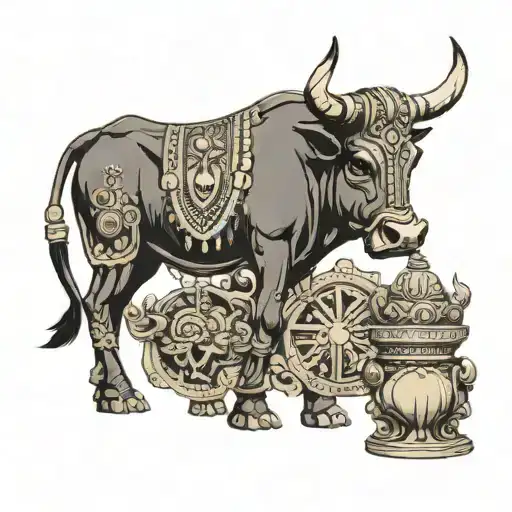 Shivling And Nandi Bull Infront