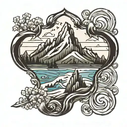Simple Aquarius Mountain Tattoo Small