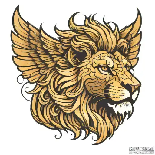Winged Lion Head