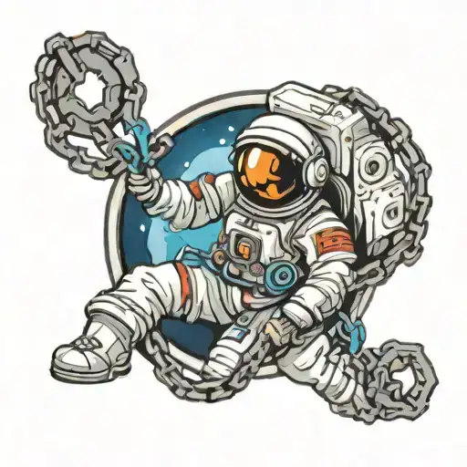 Astronaut Holding Chain