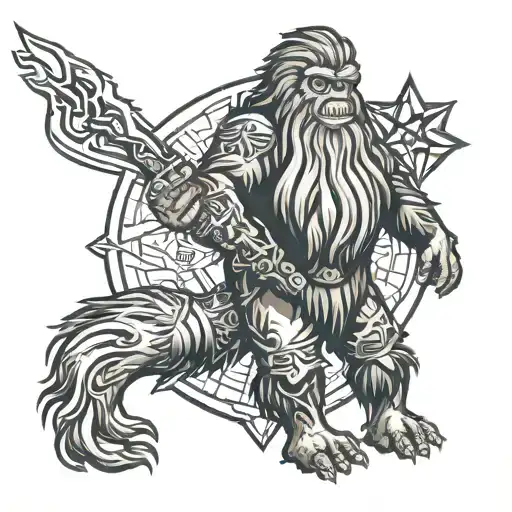 Sasquatch And North Star And Compasd