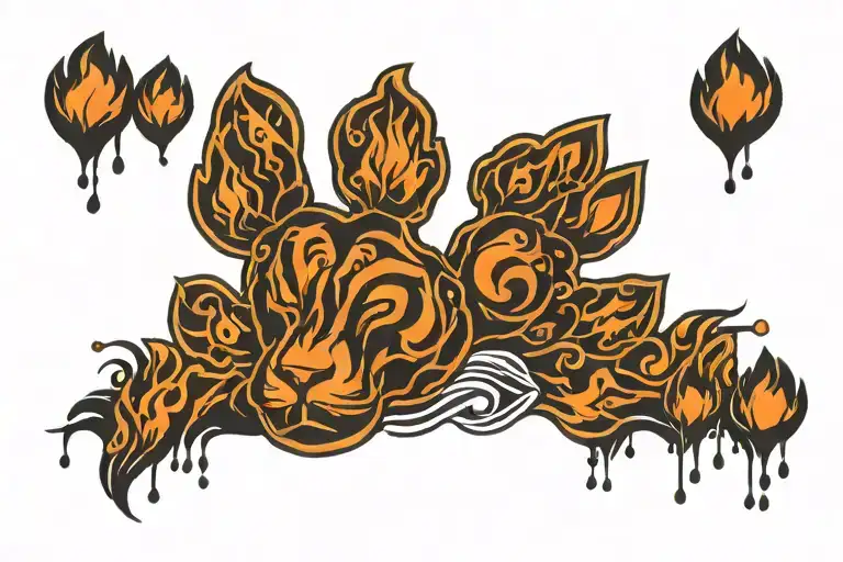 Leo Zodiac Paw Prints Fire Sign