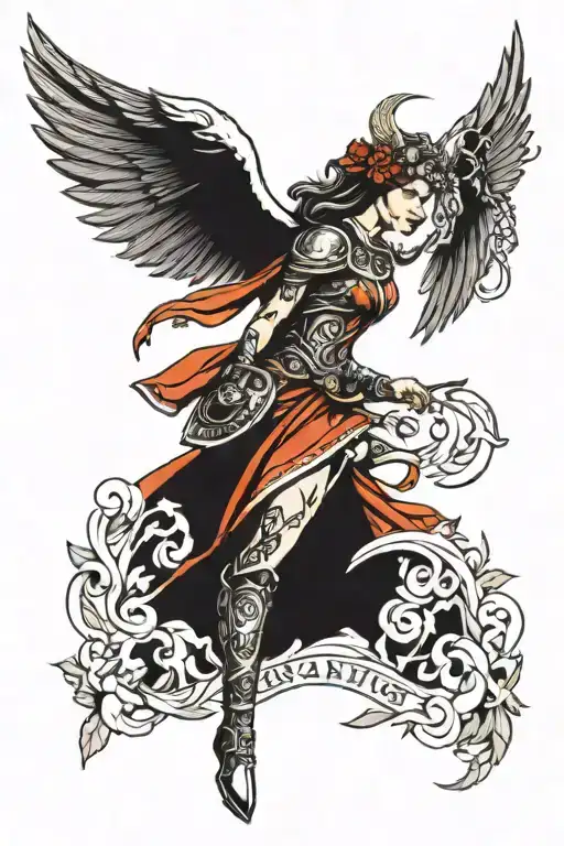 Slavic Style Sleeve With Valkyrie