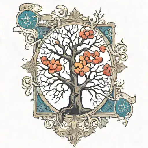 Broken Tree Branches With A Ruler Victorian Style And Autism Puzzle Pieces