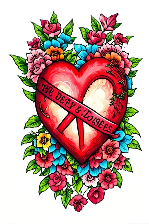 Peace And Love Around Heart Shape