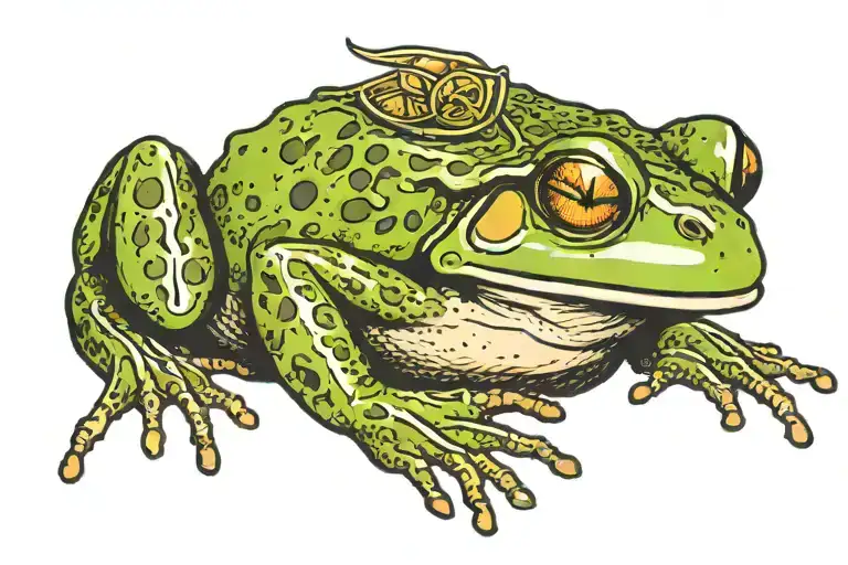 A Frog With A Kiss On Its Nose Print