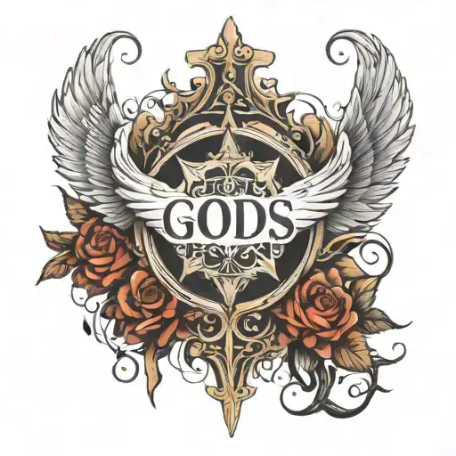 God's Message In Gothic Style For Tattooing On The Chest