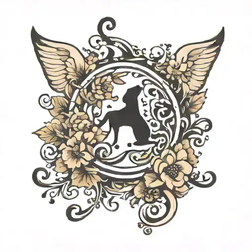 Semi Colon With Dog Print And Flower