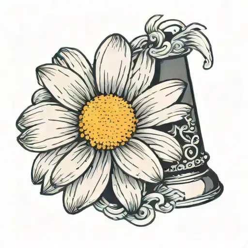 Daisy Flower In Upside Down Thimble