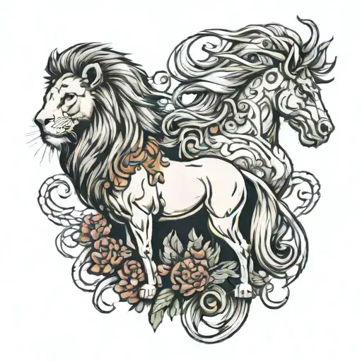 Lion And Horse