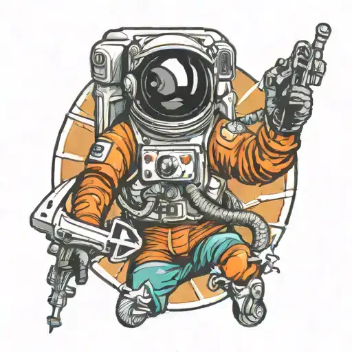 Astronaut Holding Anchor