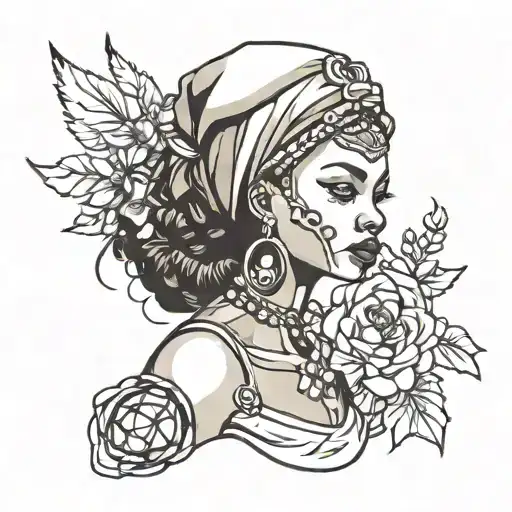 African Women Tattoo Design