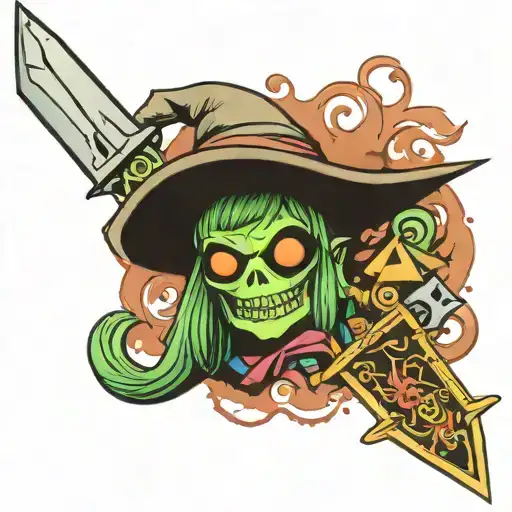 Ectoplasma With Zelda's Hat And Master Sword In Hand