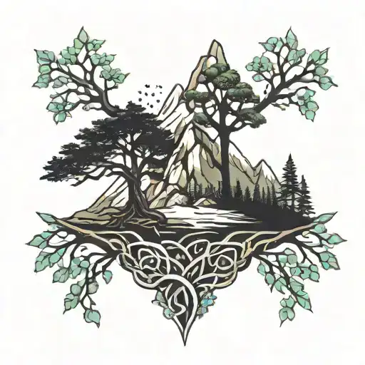 Mountain Nature Yggdrasil Love Wife