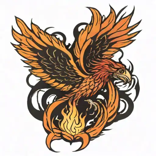 Phoenix Rising From A Spark Of Flame