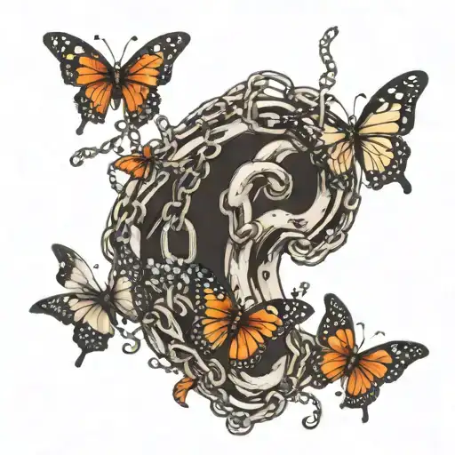 Broken Chain And Butterflies Emergin