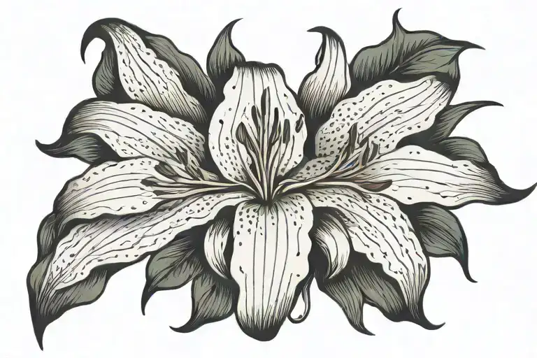 Lily Flower With Fine Lines On The Lower Back