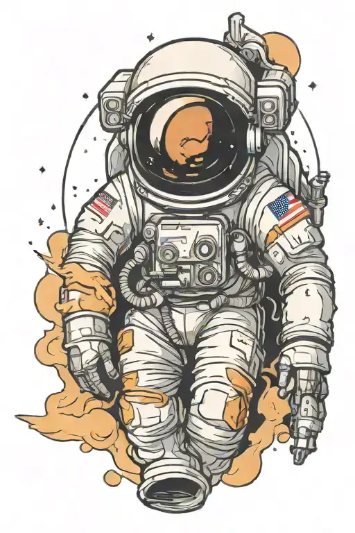 Astronaut Helmet With Space In The Background