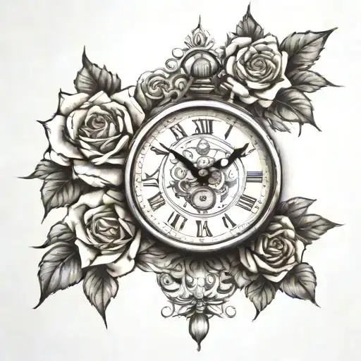 Cuntage Clock And Buterfkies